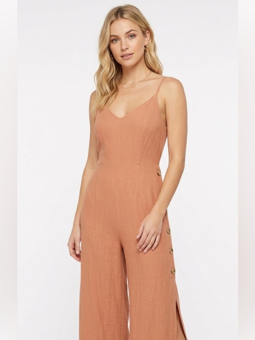Umgee jumpsuit romper apricot color size medium